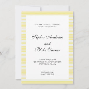 Pastel Gult och White Rand Modern Bröllop Inbjudningar