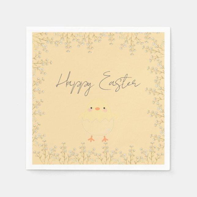 Pastel Gult Påsk Pappra blöjor - Personlig Pappersservett (Framsidan)