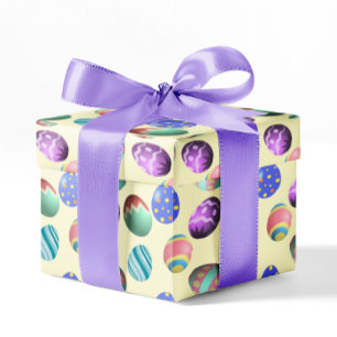 Pastel Gult Påskägg Påsk Party Egg Hunt Roligt Presentpapper
