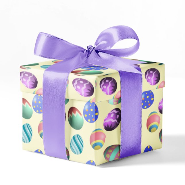 Pastel Gult Påskägg Påsk Party Egg Hunt Roligt Presentpapper (Skapare uppladdad)