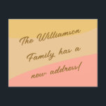 Pastel Gult Peach Abstrakt Retro-Vi har flyttat Vykort<br><div class="desc">din ny adress med en retrotwist med hjälp av denna Pastel Gult Peach Abstrakt Vi har Flyttat vykort. De mjuka pastellnyanserna och den abstrakta designen ger en nostalgisk men modern känsla,  skapar det som ett charmerande sätt att låta dina vänner och familj få veta om ditt spännande nya kapitel.</div>