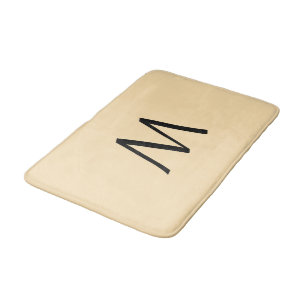 Pastel Gult Peach Monogram Badrumsmatta