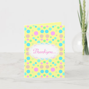 PASTEL GULT POLKA DOT TILLFÄLLEN TACK CAR KORT