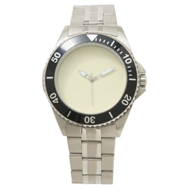 Pastel Gult Solid Färg | Klassisk | ELEGANT Armbandsur (Framsida)