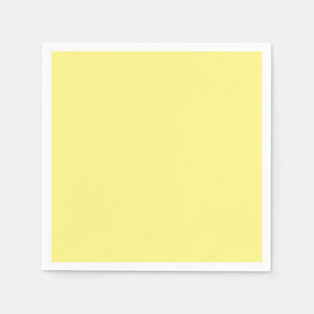 Pastel Gult Solid Färg Pappersservett (Framsidan)
