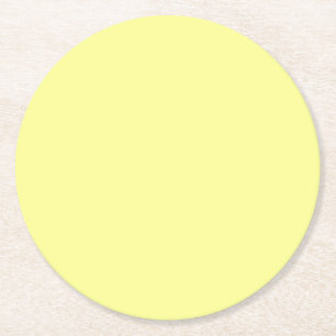 Pastel Gult Solid Färg Underlägg Papper Rund