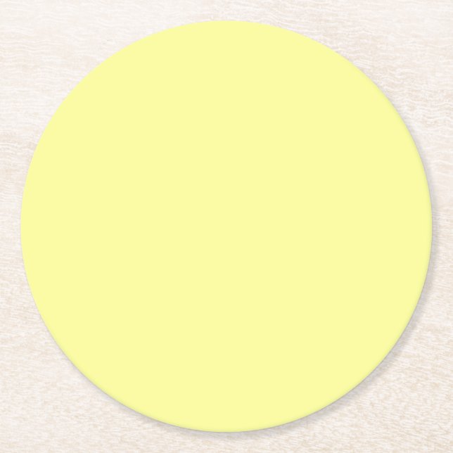 Pastel Gult Solid Färg Underlägg Papper Rund (Framsidan)