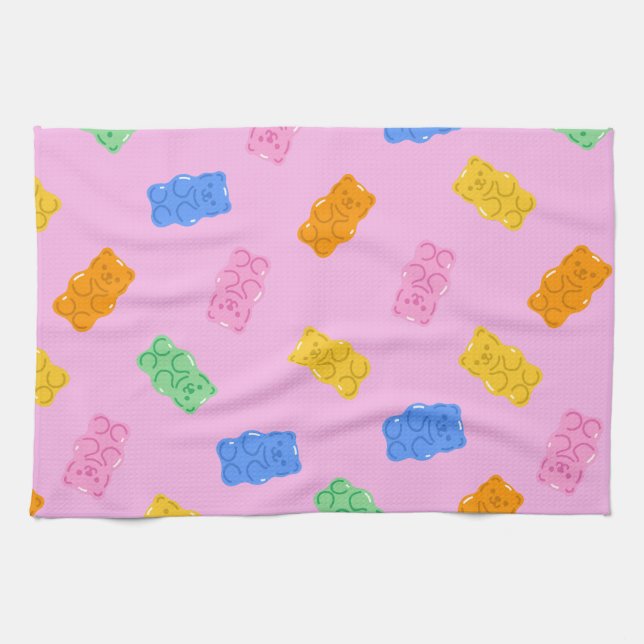 Pastel Gummy Bear Aesthetic Kitchen Towels Kökshandduk (Horisontell)