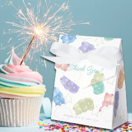 Pastel Gummy Bear Birthday Presentaskar