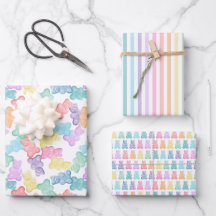 Pastel Gummy Bears Party Wrapping Papper