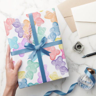 Pastel Gummy Bears Party Wrapping Papper Presentpapper