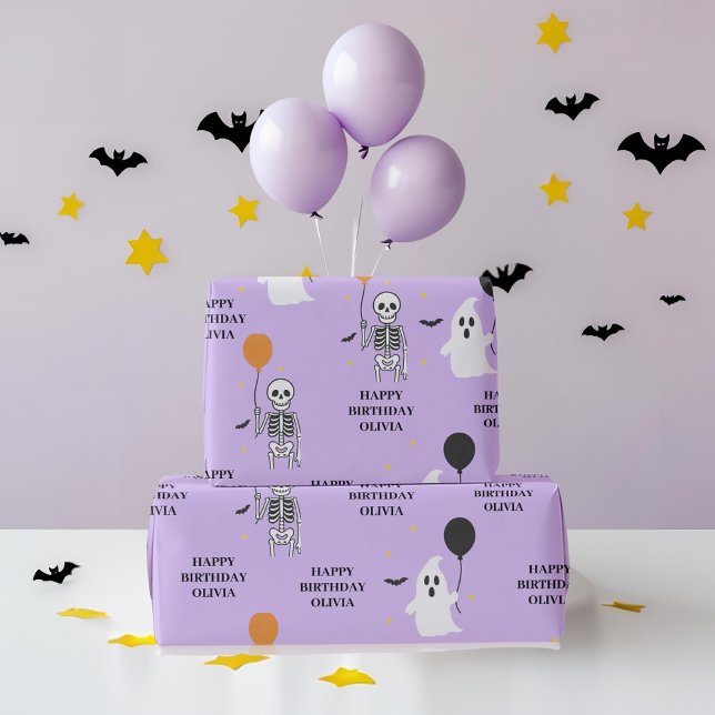 Pastel Halloween Birthday Presentpapper (Skapare uppladdad)