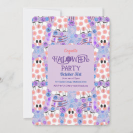 Pastel Halloween Blommigt Spöken Inbjudningar