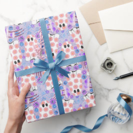 Pastel Halloween Blommigt Spöken Presentpapper