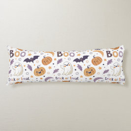 Pastel Halloween Body Pillow – Ghost & Pumpkin Boo Kroppskudde