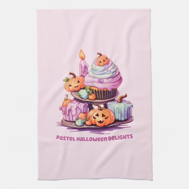 Pastel Halloween Delight Kökshandduk (Vertikal)