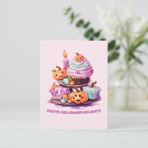 Pastel Halloween Delights - Enchanting Pastel Cake Vykort