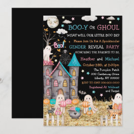 Pastel Halloween Gender Reveal Baby Shower Inbjudningar