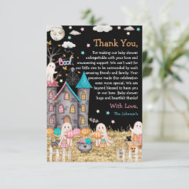 Pastel Halloween Gender Reveal Baby Shower Tack Kort