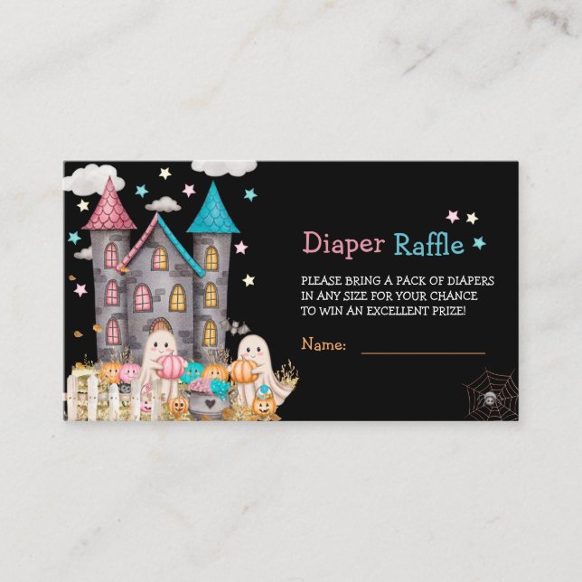 Pastel Halloween Gender Reveal Baby Shower Tilläggskort (Framsida)