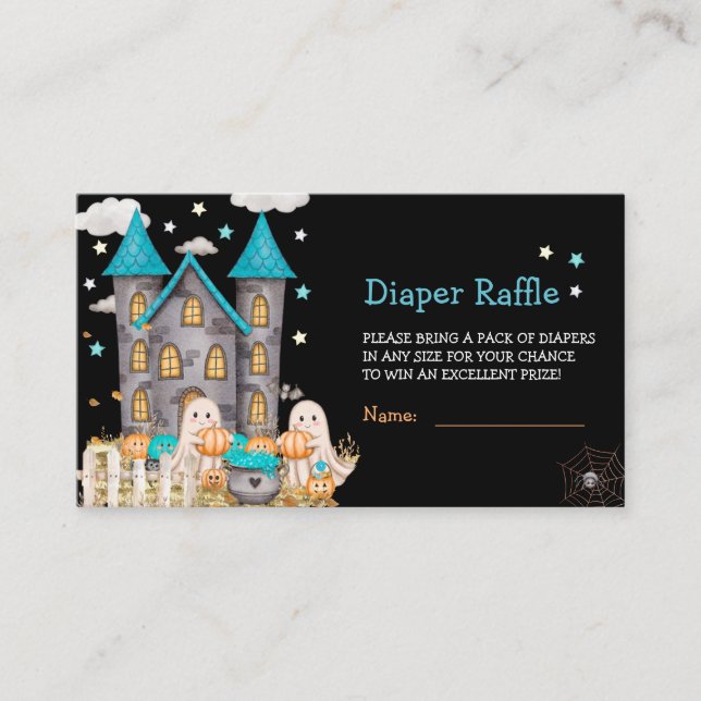 Pastel Halloween Little Boo Boy Shower Tilläggskort (Framsida)