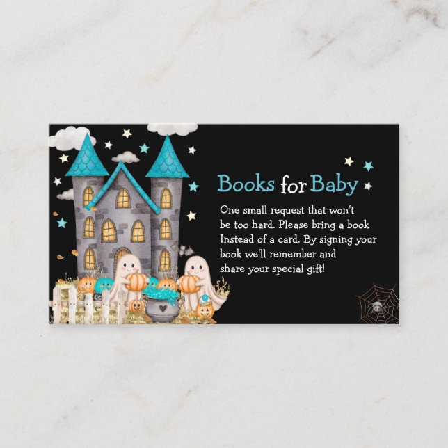 Pastel Halloween Little Boo Boy Shower Tilläggskort (Framsida)