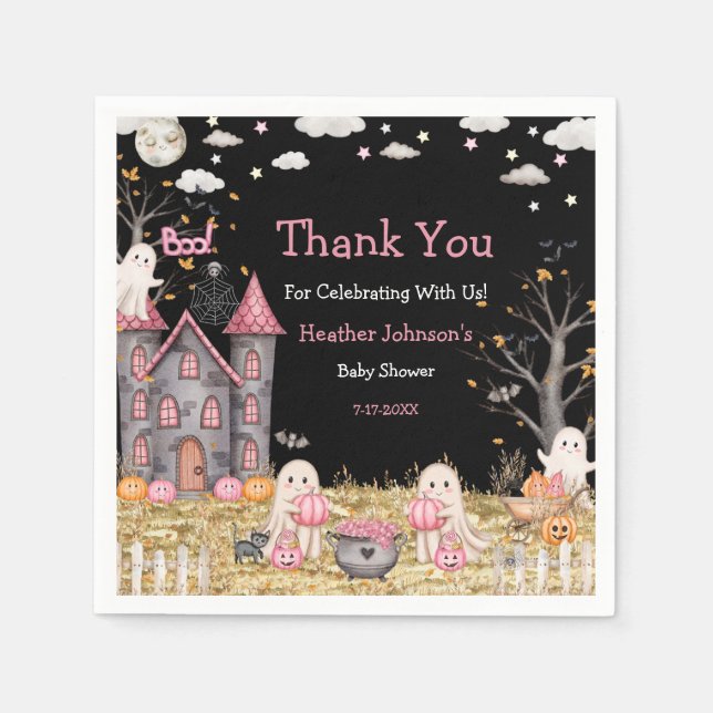 Pastel Halloween Little Boo Girl Shower Pappersservett (Framsidan)