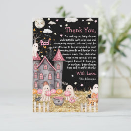 Pastel Halloween Little Boo Girl Shower Tack Kort