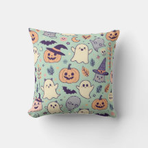 Pastel Halloween Mönster Ghost Pumpkin Fladdermus