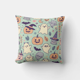 Pastel Halloween Mönster Ghost Pumpkin Fladdermus  Kudde