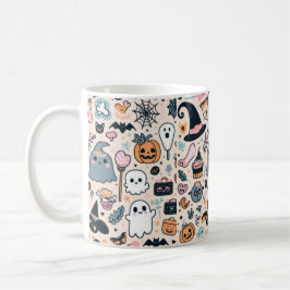 Pastel Halloween Mönster med Pumpkin Ghost Kaffemugg