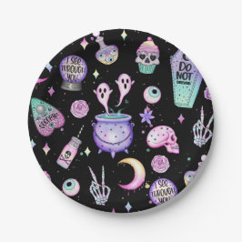 Pastel Halloween Papprare Tallrikar