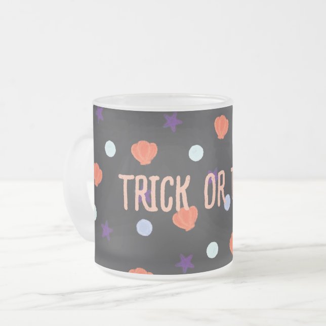 Pastel Halloween Seashells & Sea Stars i Black Kaffemugg (Framsida vänster)