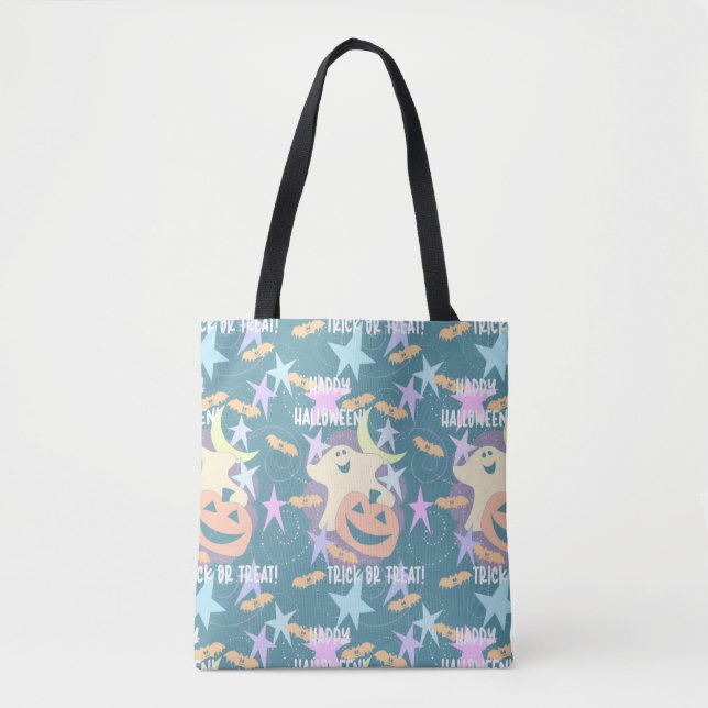 Pastel Halloween Treat Bag Tygkasse (Framsida)