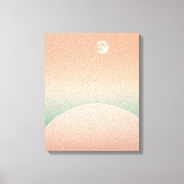 Pastel Halv-Måne och -bågar - minimalistisk geomet Canvastryck (Framsida)