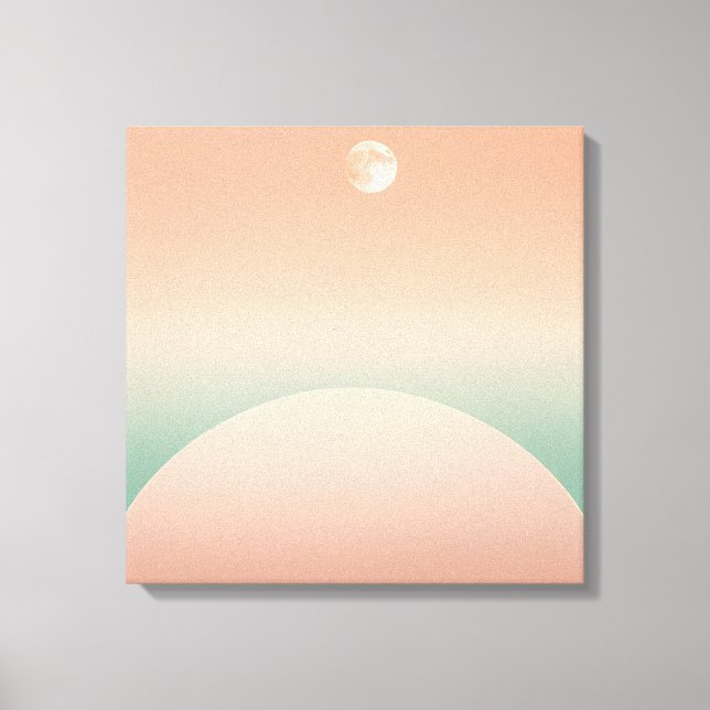 Pastel Halv-Måne och -bågar - minimalistisk geomet Canvastryck (Framsida)