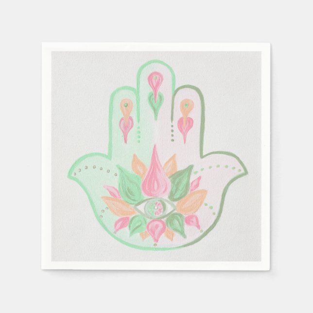 Pastel Hamsa Napkins Pappersservett (Framsidan)