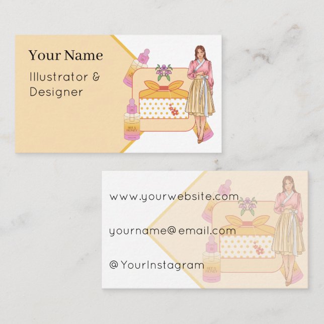 Pastel Hanbok & Vaniljhonung Serum Visitkort (Fram/baksida)