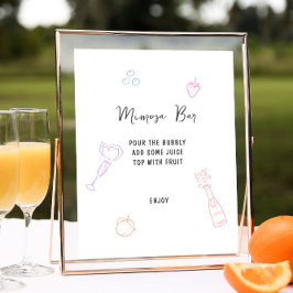 Pastel Hand plockade Mimosa Pub Poster