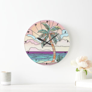 Pastel Handflatan, glasaktigt Stor Klocka
