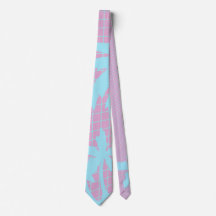 Pastel Handflatan Träd Grid Glitch Neck Tie