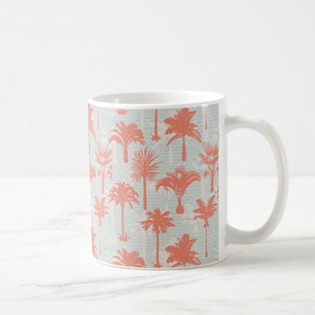 Pastel Handflatan Träd Mönster Kaffemugg (Höger)