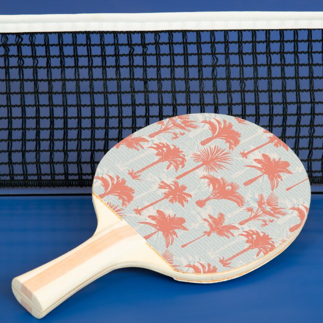 Pastel Handflatan Träd Mönster Pingisracket (Insitu)