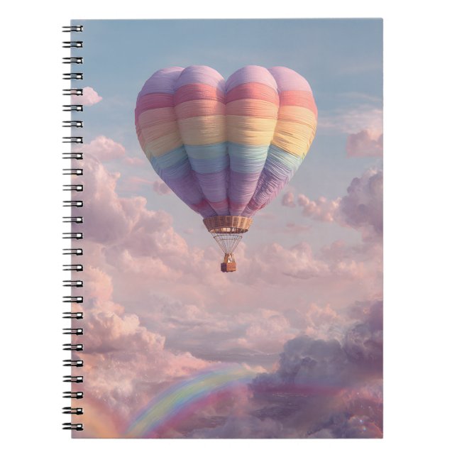Pastel Heart Balloon Sunset Rainbow bärbar dator Anteckningsbok (Framsidan)