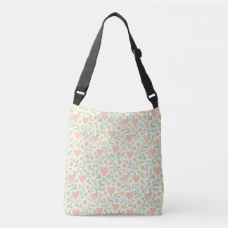Pastel Heart & Blommigt Crossbody Bag Axelväska