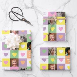 Pastel Heart Checkerboard with Photos Valentine
