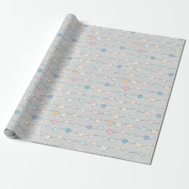 Pastel Heart Garland Gift Wrap Presentpapper