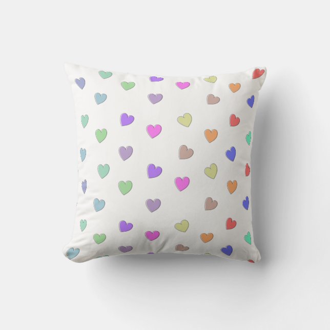 Pastel Heart Shape Mönster Dekorativ kudde (Framsida)