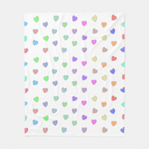 Pastel Heart Shape Mönster Fleece Blanket