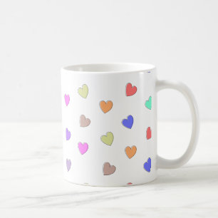 Pastel Heart Shape Mönster Kaffemugg